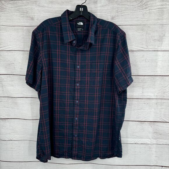 The North Face Men's Plaid Short Sleeve Button Down Shirt XL Casual Outdoors‎ - Picture 1 of 8